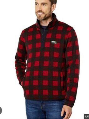 NWT L.L. Bean Buffalo Plaid Fleece Sweater Men's Medium